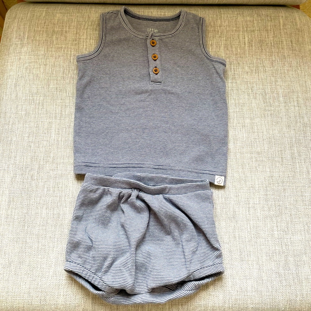 Little Planet 2-Piece Waffle Knit Bubble Shorts Set Organic Cotton